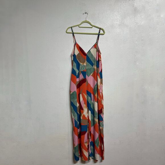 Luukse Multicolor Geometric Wide Leg Jumpsuit Sz M - Picture 2 of 12